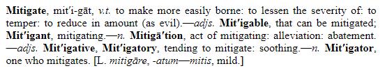 origin of word mitigate
