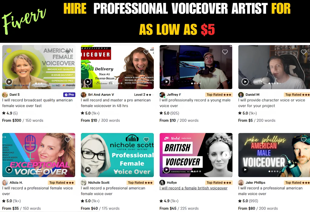 Hire a professional voiceover 