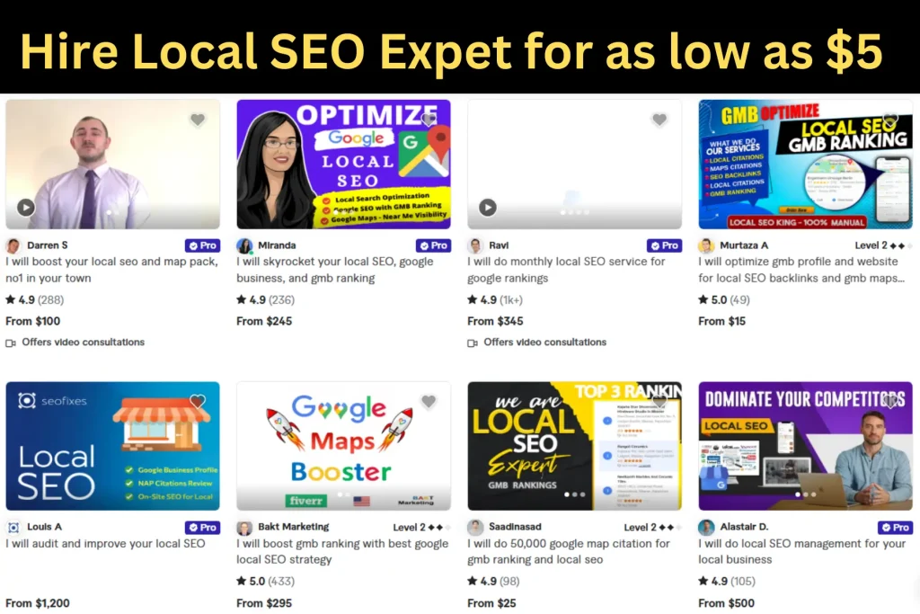 hire local seo expert from fiverr for as low as $5