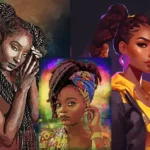 Custom African American Character Illustrations with Any Hairstyle