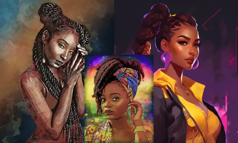 Custom African American Character Illustrations with Any Hairstyle